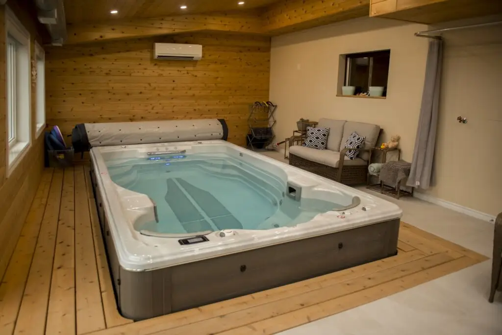 new hot tub room remodel that was built by LRC Construction in Brantford