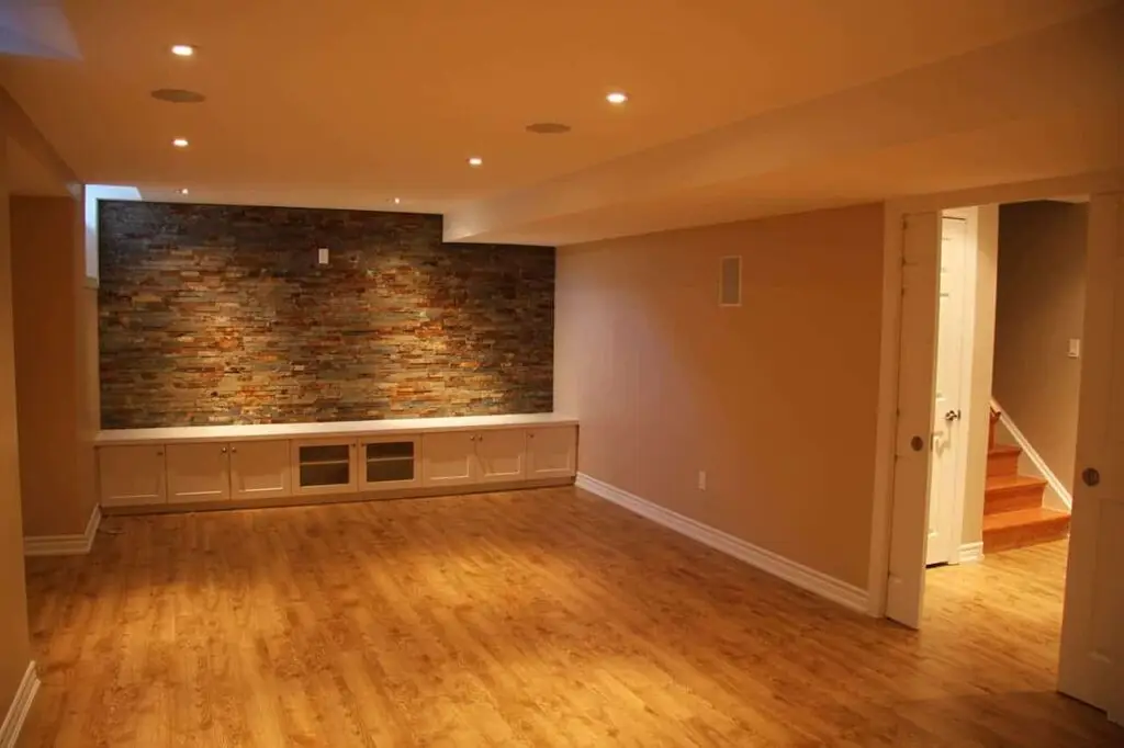 a basement after being remodeled by little rainy construction in Brantford, Ontario, Canada