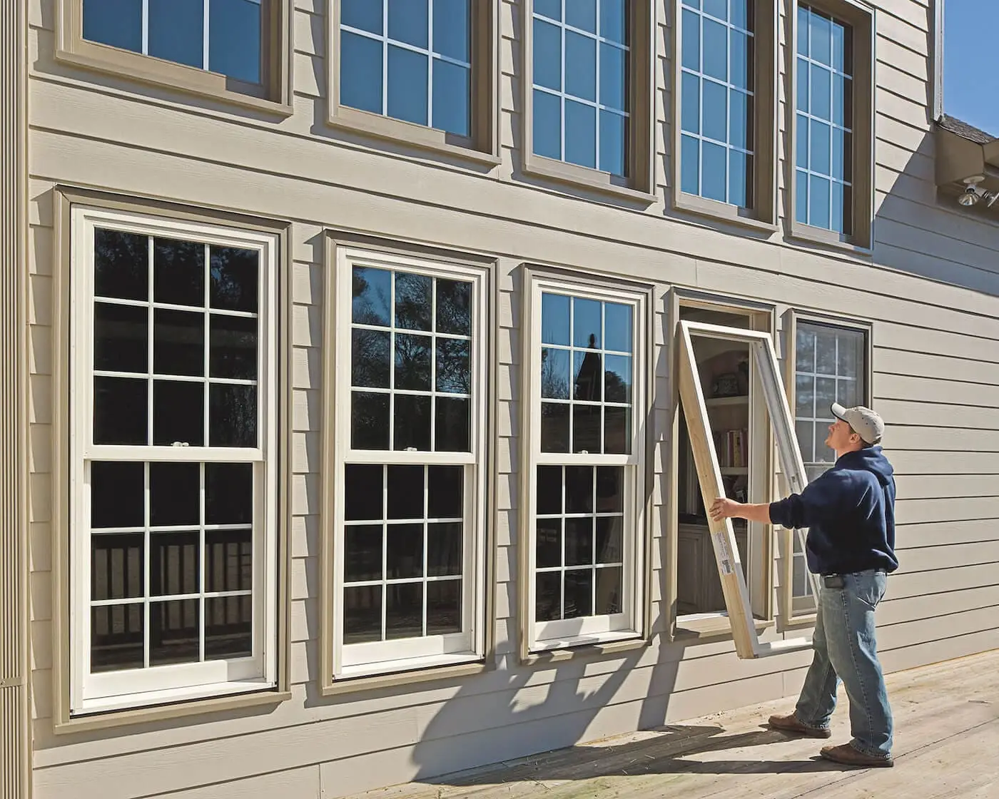 windows being installed in a home by Little Rainy Construction in Brantford, Ontario, Canada