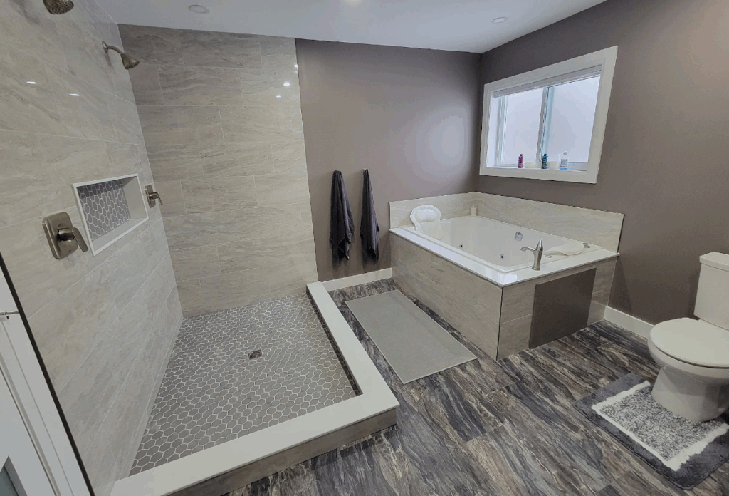 bathroom remodeled by lrc construction