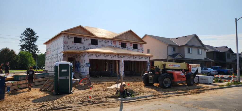 a new home under construction in brantford canada by LRC construction in Canada